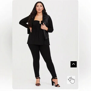 Torrid black tube top size 3 3x black rhinestone middle sexy strapless top fall